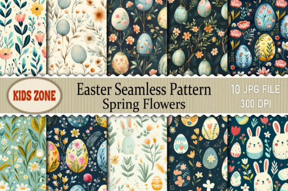 Download Easter Seamless Pattern Spring Flowers - Premium Bundle