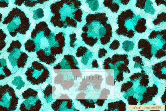 Download Teal Leopard Print Painted Pattern - Paint Collection