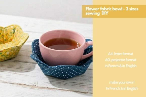 Download Fabric Flower Bowl Sewing Pattern &amp; DIY - Bowl Collection