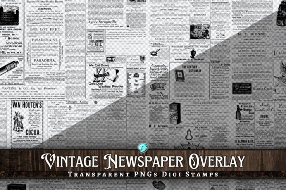Download Vintage Newspaper Overlay Digi Stamps - Overlay Collection