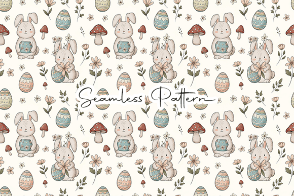 Download Vintage Bunny Easter Seamless Pattern - Premium Resources