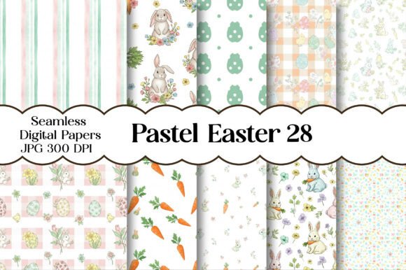 Download Pastel Easter Seamless Pattern Bundle - Premium Resources