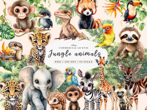Download Safari Animals Png, Cute Jungle Animal - Jungle Collection