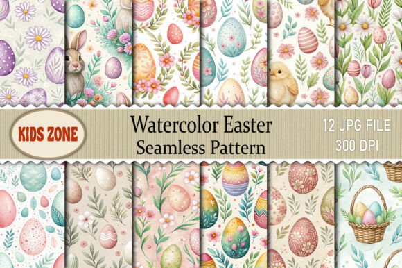 Download Watercolor Easter Seamless Pattern - Premium Resources