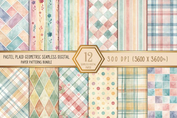 Download Pastel Plaid Geometric Seamless Digital - Premium Resources
